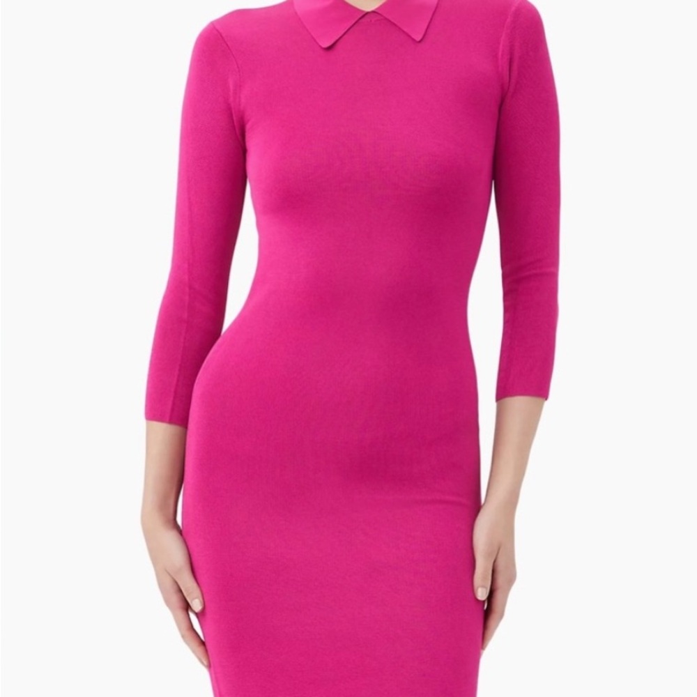 Trina Turk Pink Bodycon Dress with Peter Pan Collar